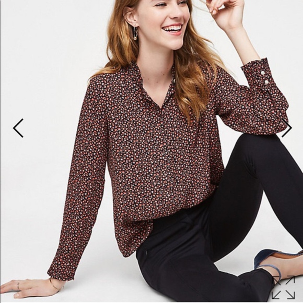 Loft floral utility blouse